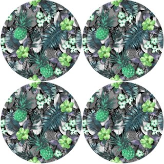 Zestaw podkładek na stół okrągłych 4D - LAMBADA GREEN