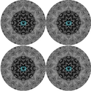 Zestaw podkładek na stół okrągłych 4D - LOOK