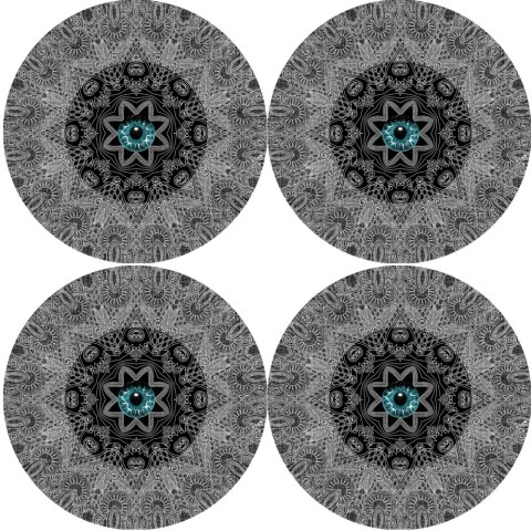Zestaw podkładek na stół okrągłych 4D - LOOK