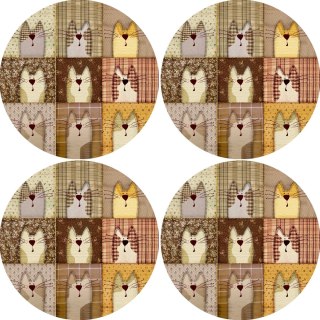 Zestaw podkładek na stół okrągłych 4D - PEXESO BEIGE