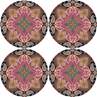 Zestaw podkładek na stół okrągłych 4D - POLKA