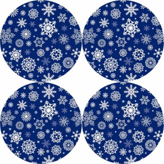 Zestaw podkładek na stół okrągłych 4D - SNOW