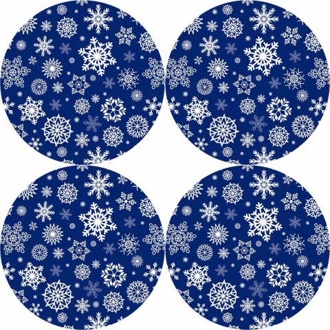Zestaw podkładek na stół okrągłych 4D - SNOW