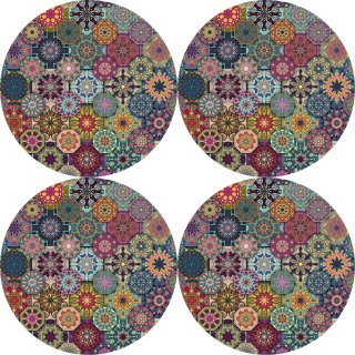 Zestaw podkładek na stół okrągłych 4D - VALENCIA