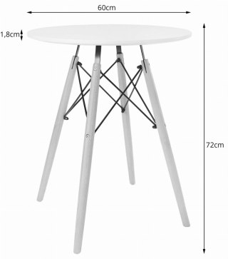 Stół okrągły biały 60 cm