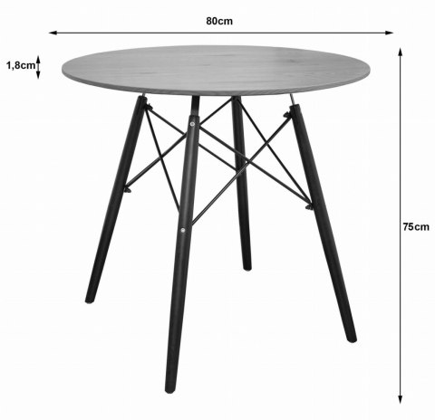 Stół okrągły dąb 80cm