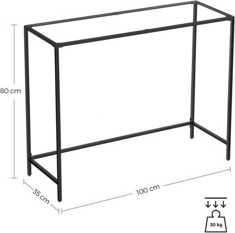 Konsola salonowa klasyczna szklana czarna 100 cm