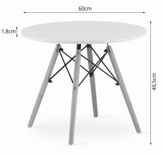 Stół okrągły 60cm biały