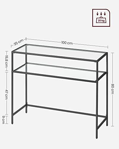 Konsola salonowa szklana czarna 100 cm