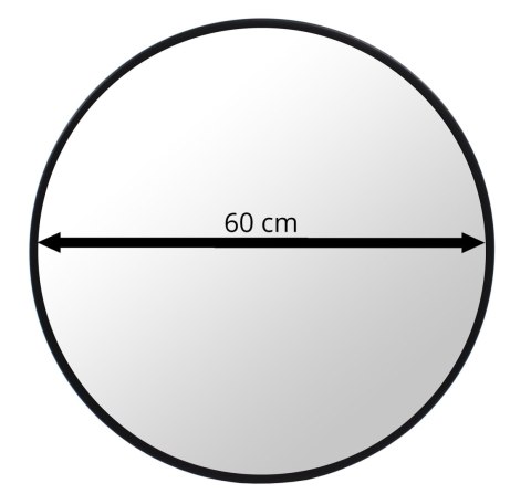 Lustro okrągłe 60cm czarna rama