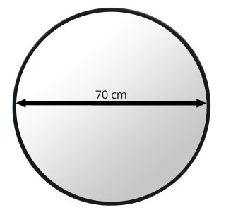 Lustro okrągłe 70cm czarna rama