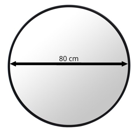 Lustro okrągłe 80cm czarna rama