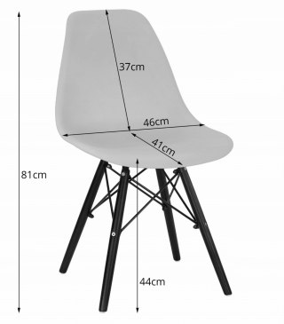 Zestaw stół prostokątny 120x80 czarno-biały + 4 krzesła OSAKA czarne