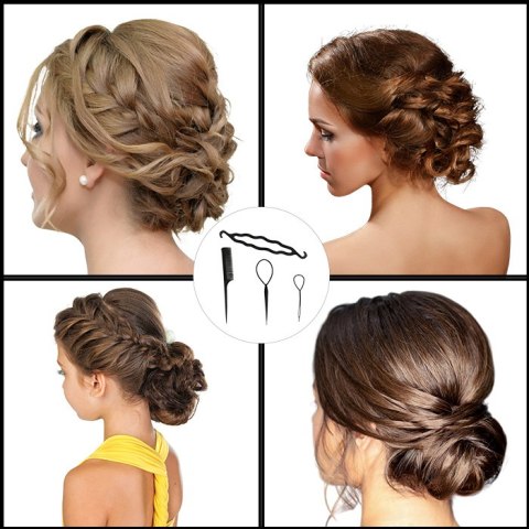 Wypełniacz do koka zestaw do upinania włosów akcesoria grzebień twister szpilki