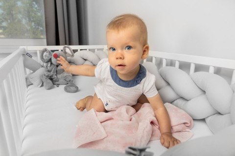 WARKOCZ DO ŁÓŻECZKA RÓŻOWY KWIATY 210 CM