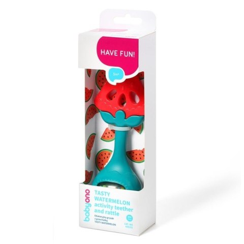 499/02 GRYZAK Z GRZECHOTKĄ EDUKACYJNY TASTY WATERMELON BabyOno