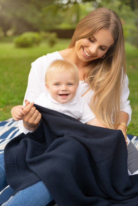 KOC DZIERGANY BAWEŁNA GRAFITOWY 100 X 80