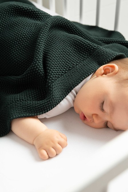 KOC DZIERGANY BAWEŁNA MUSZTARDOWY 100 X 80