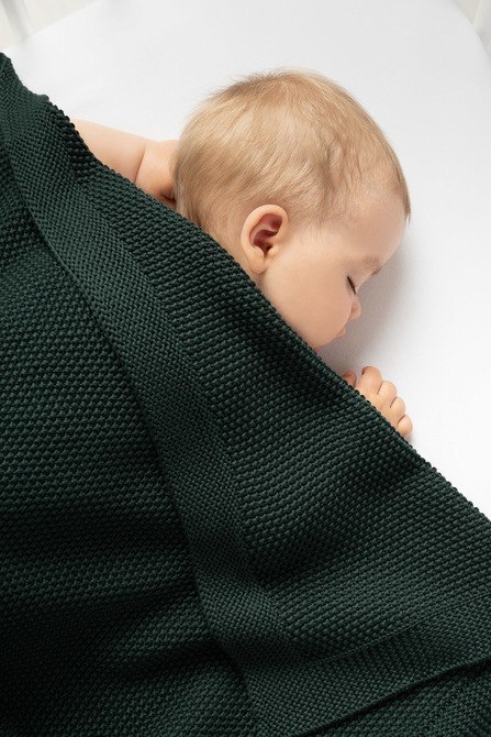 KOC DZIERGANY BAWEŁNA MUSZTARDOWY 100 X 80