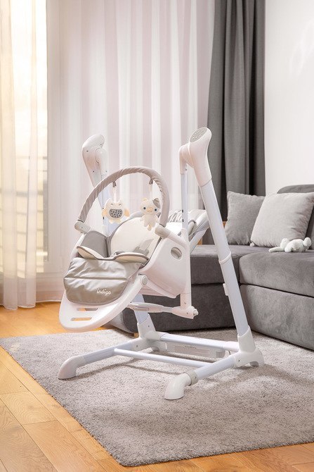 KRZESEŁKO + HUŚTAWKA INDIGO LIGHT GREY