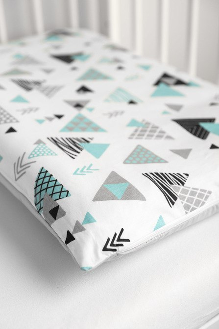 POŚCIEL 2 EL. TRÓJKĄTY NIEBIESKIE 100X135 CM