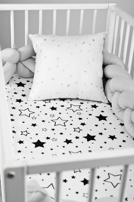 PRZEŚCIERADŁO DRUKOWANE GWIAZDY CZARNE 60X120 CM
