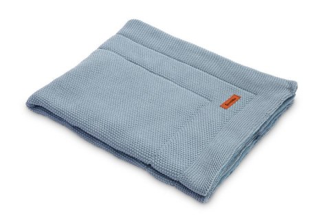 KOMPLET DO ŁÓŻECZKA DZIERGANY Z MUŚLINĄ NIEBIESKI