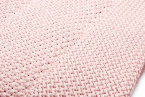 KOMPLET DO ŁÓŻECZKA DZIERGANY Z MUŚLINĄ RÓŻOWY