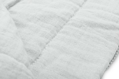 KOMPLET DO ŁÓŻECZKA DZIERGANY Z MUŚLINĄ SZARY