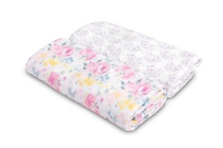 PIELUCHA BAMBUSOWA 2-pak KWIATY+JEŻE 120X120