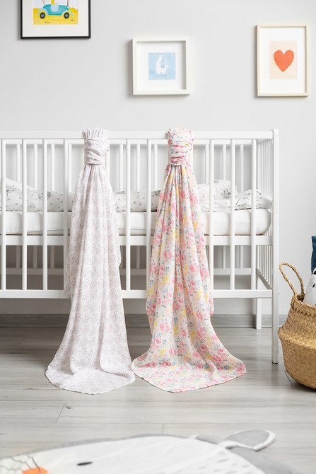 PIELUCHA BAMBUSOWA 2-pak KWIATY+JEŻE 120X120