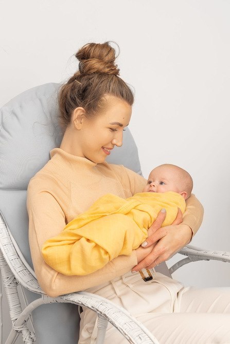 PIELUCHA BAMBUSOWA 2-pak KWIATY+JEŻE 120X120