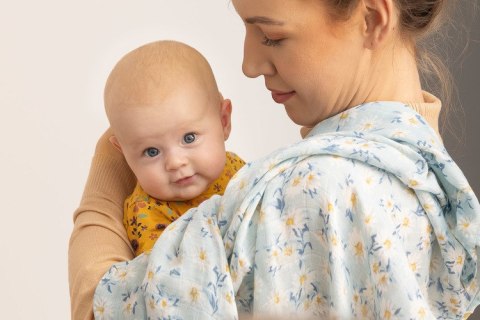 PIELUCHA BAMBUSOWA 2-pak KWIATY+JEŻE 120X120