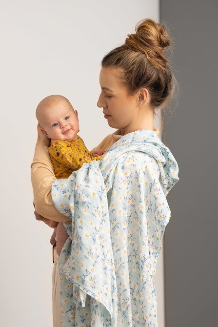 PIELUCHA BAMBUSOWA 2-pak KWIATY+JEŻE 120X120