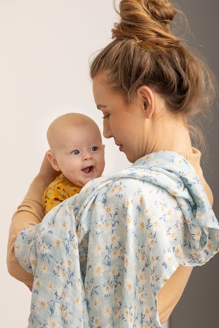 PIELUCHA BAMBUSOWA 2-pak MIĘTA+ŻÓŁTY 120X120