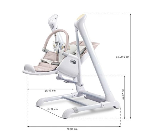 KRZESEŁKO + HUŚTAWKA INDIGO POWDER PINK