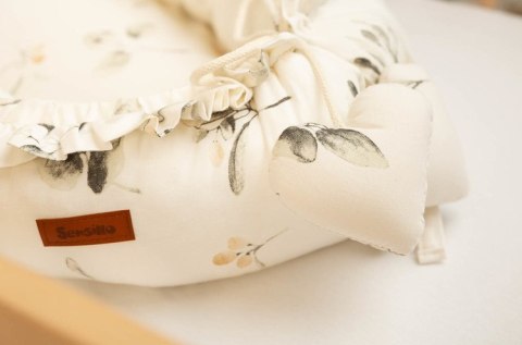 GNIAZDO/KOKON VELVET OLIWKA KREMOWY 80x45