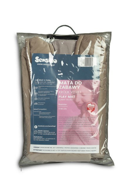 MATA DO ZABAWY KRÓLIK VELVET BEŻ