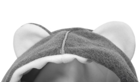 PONCZO SAMOCHODOWE SZARY MELANGE / BIEL