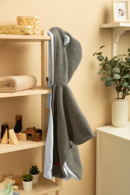 PONCZO SAMOCHODOWE SZARY MELANGE / BIEL