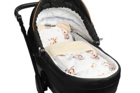 KOMPLET MUŚLINOWY DO WÓZKA - KRÓLICZKI BEŻOWY