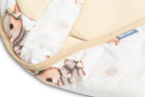 OTULACZ MUŚLINOWY DO FOTELIKA - KRÓLICZKI BEŻOWY