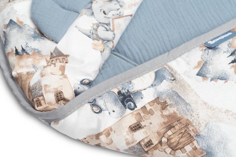 OTULACZ MUŚLINOWY DO FOTELIKA - SMOKI JEANS