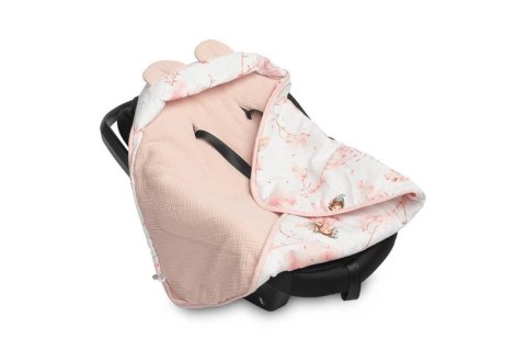 OTULACZ MUŚLINOWY DO FOTELIKA - WRÓŻKI RÓŻOWY