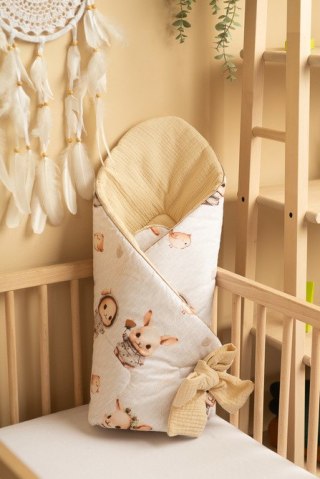 ROŻEK MUŚLINOWY KRÓLICZKI BEŻOWY 75x75