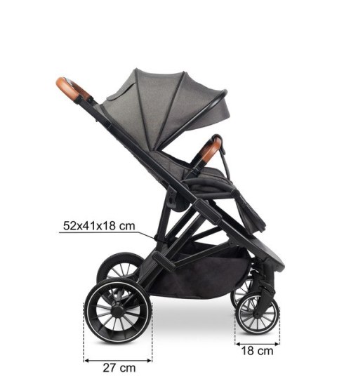 WÓZEK SPACEROWY RATIO DARK GREY