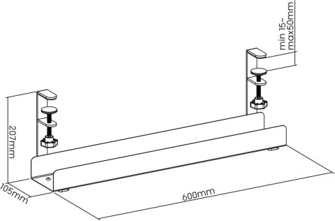 Maskownica organizer kabli półka na kable pod biurko Belem