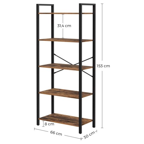 Regał Półka na Książki dąb rustyklany loft