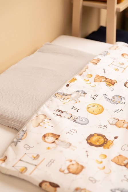 POŚCIEL 2-EL. ZODIAK SZARY 100X135 CM